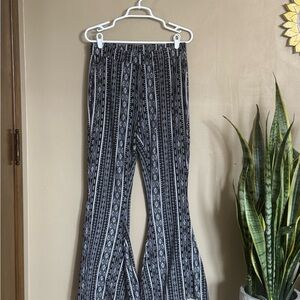 Rue21 Black and White Geometric Flare Pants